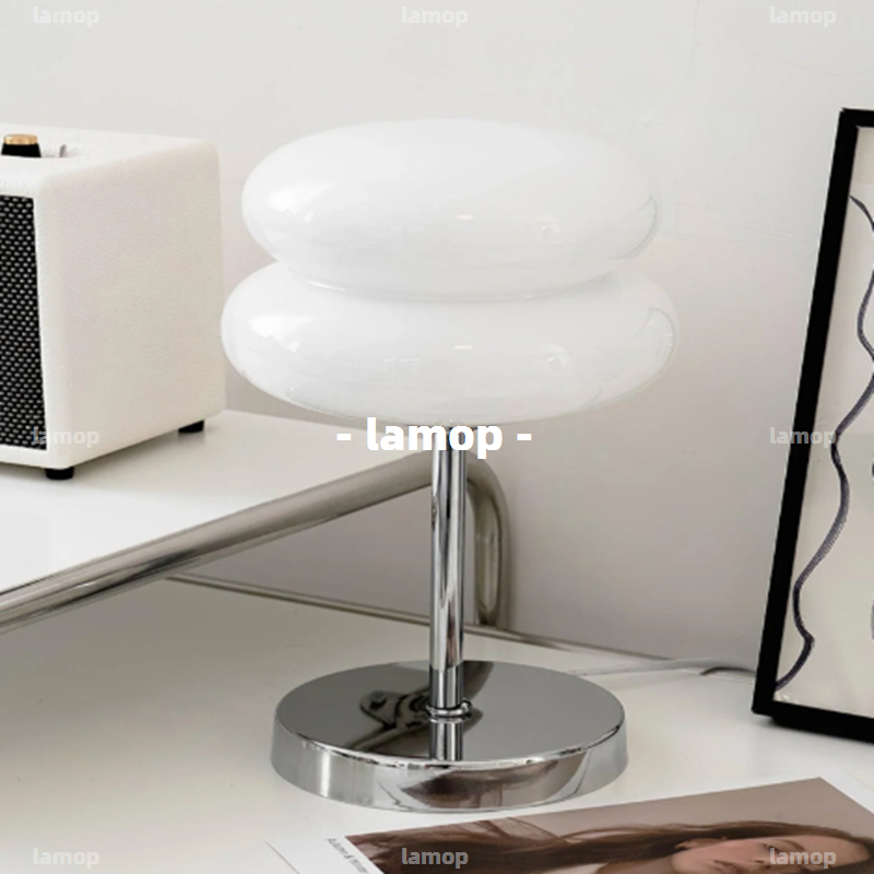 Lighting Decor Bedroom - Bauhaus Krem-Renk Küre Masa Lambası Orta