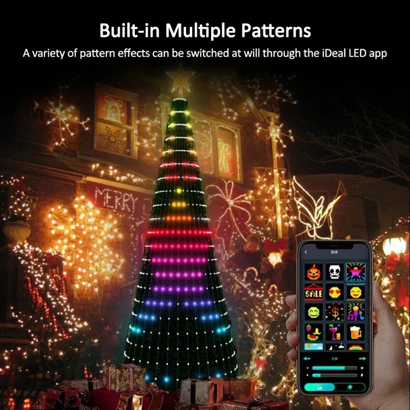 Lighting Christmas Decor - Noel Yıldızı Ağaç Işıkları RGB LED,