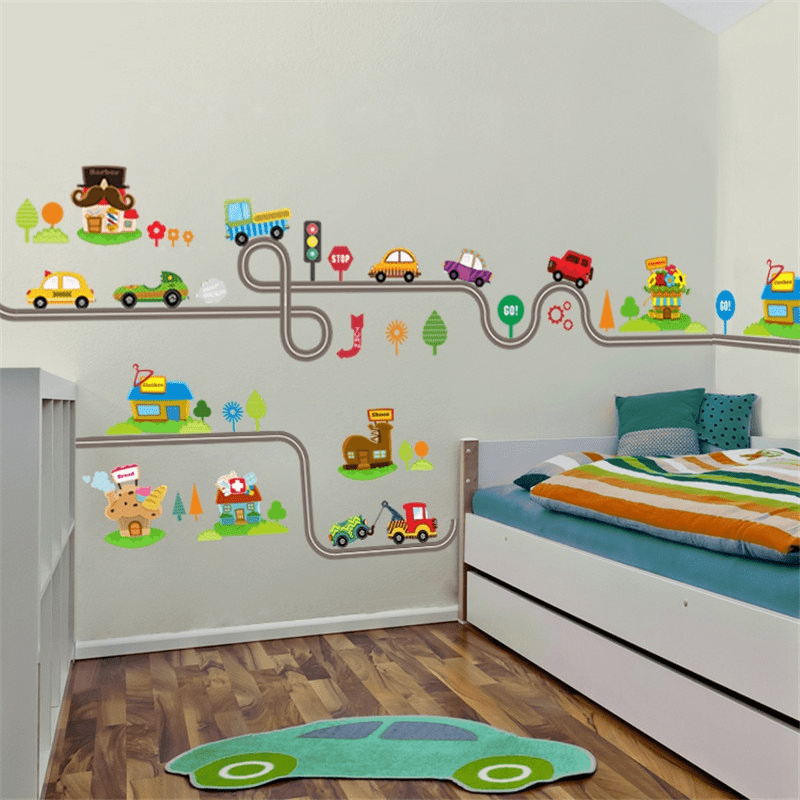 Lighting Mcqueen Bedroom Decor - 2 adet/grup karikatür arabalar otoyol parça
