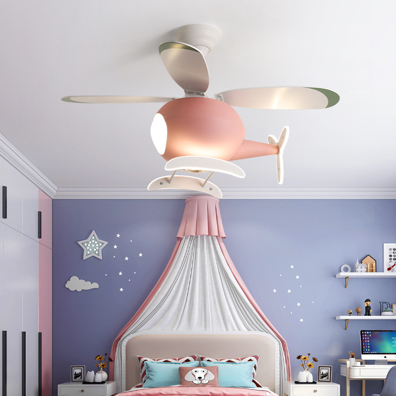 Decor Lighting Lamps - Modern Yaratıcı Karikatür Uçak Fan Işık