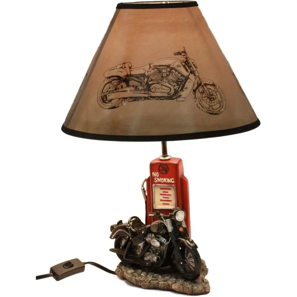 Decor Lighting Lamps - Vintage Retro Siyah Motosiklet Benzin Pompası