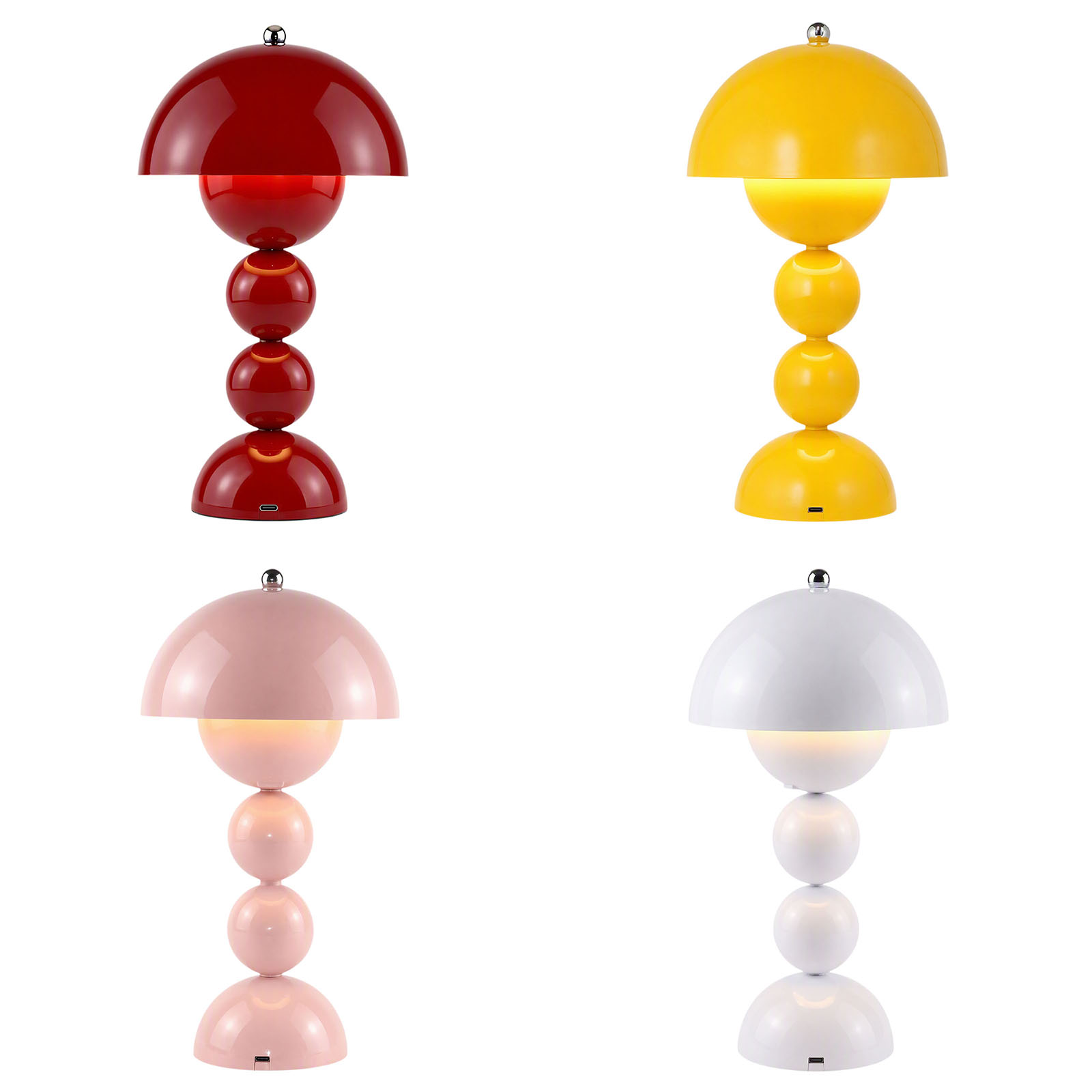 Decor Lighting Lamps - Vintage Mantar Şeklinde Masa Lambası, USB'li,