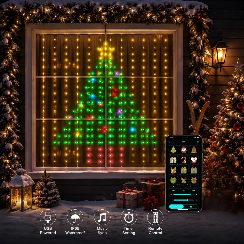 LED Piksel Perde Işıkları, Blu - Lighting Christmas Decor incelemesi ve fiyatı