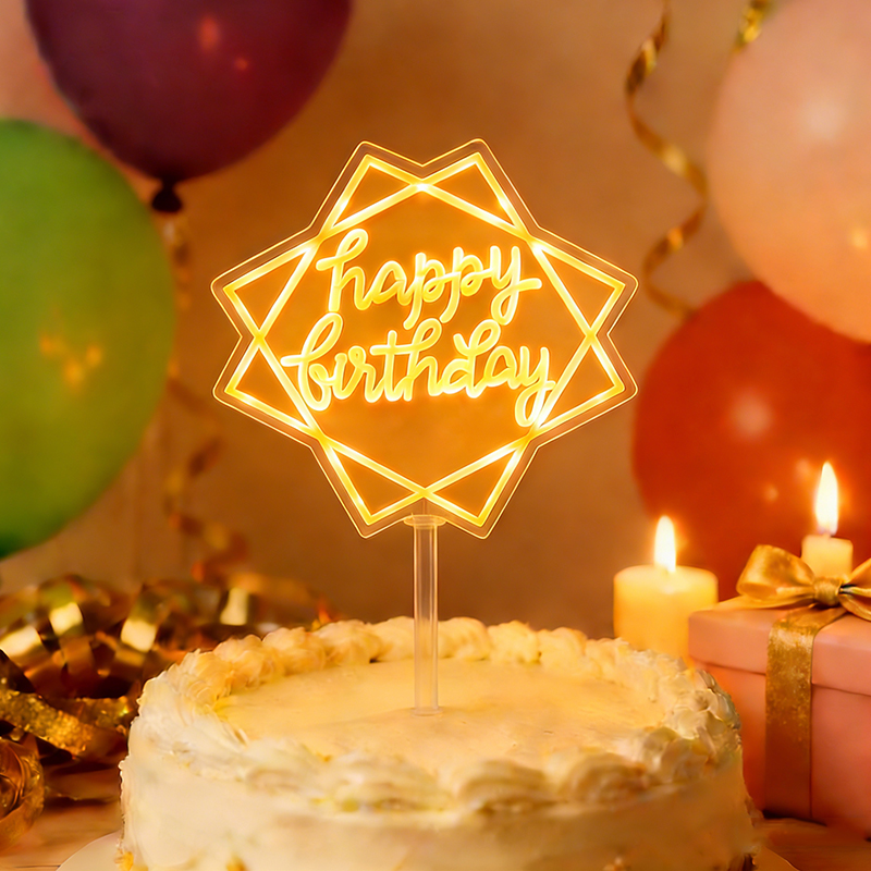 LED Işıklı Pasta Süsü Mutlu Yı - Up Lighting Decor incelemesi ve fiyatı
