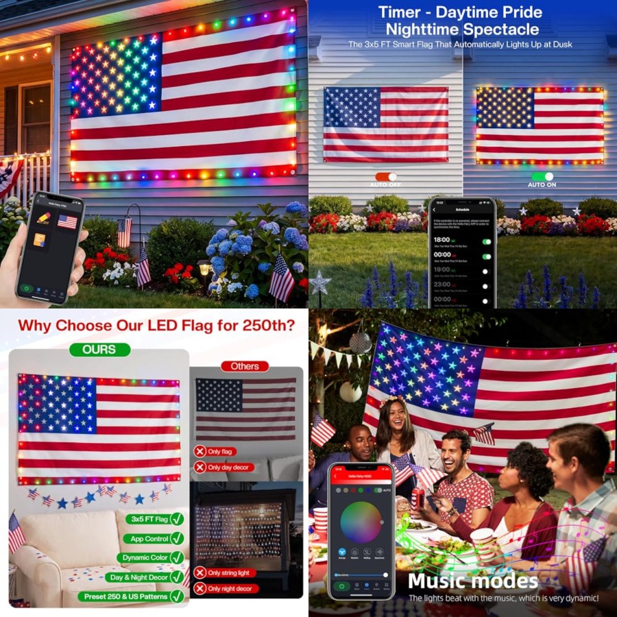 Akıllı Işıklı Amerikan Bayrağı - Up Lighting Decor incelemesi ve fiyatı