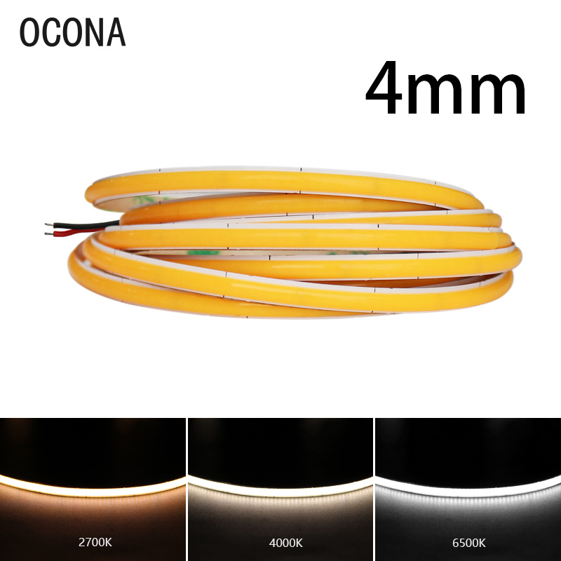 4mm Dar COB LED Şerit Işıklar  - Lighting Mcqueen Bedroom Decor incelemesi ve fiyatı