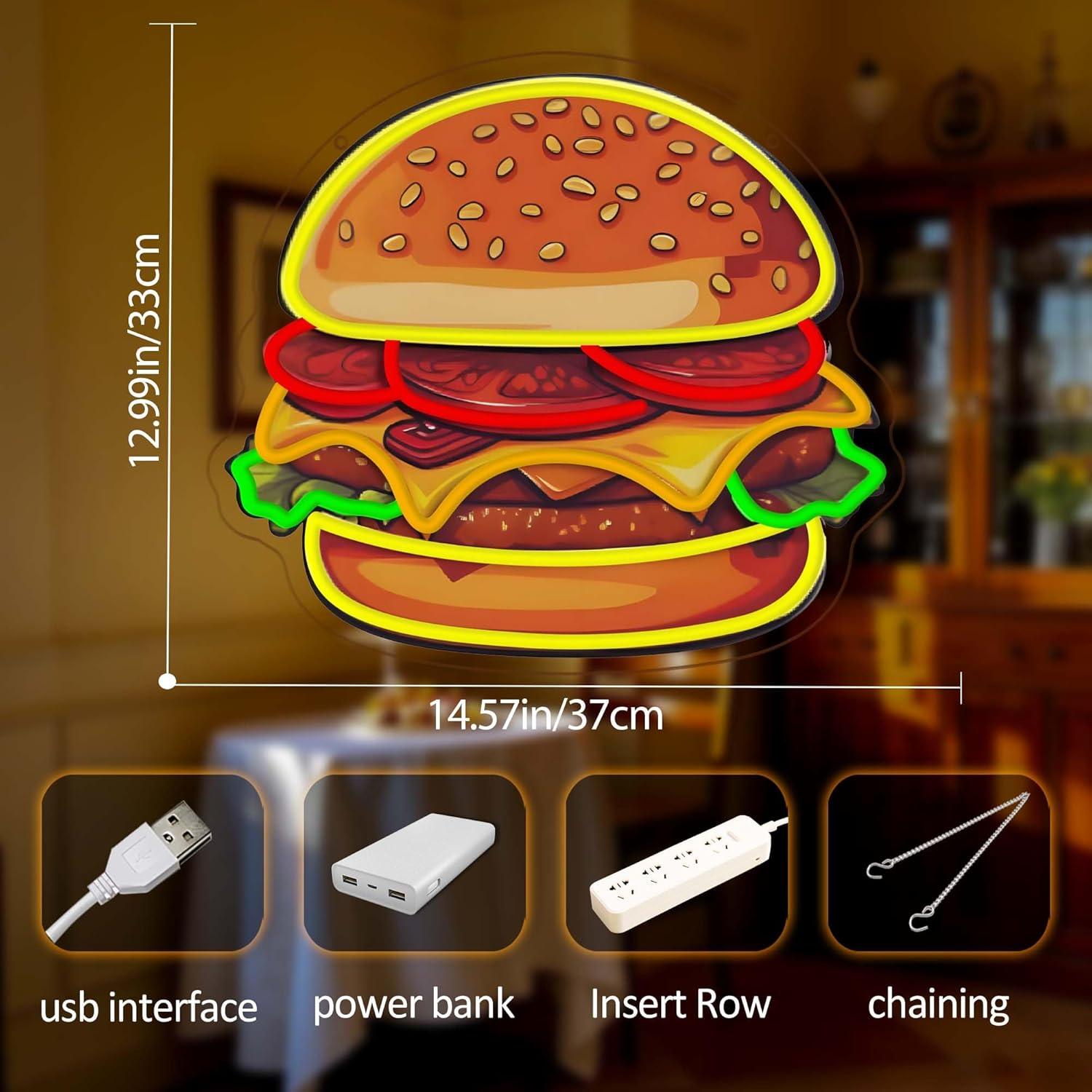 Burger Neon Tabela LED Hamburg - Lighting Decoration Ideas incelemesi ve fiyatı